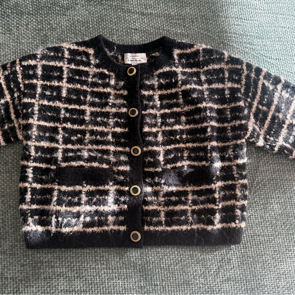 & Other Stories Knitted Tweed Jacquard Glitter Cardigan (Original Price - $179)